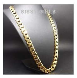 Flashing Ancient 7mm Yellow Rolled Gold Imported Unisex Neck Chain
