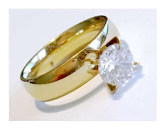 Bianca's Simulated Diamond Set in Yellow Rolled Gold Imported Ring