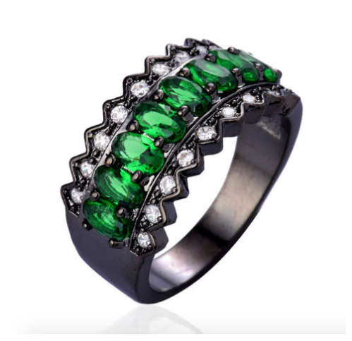 Attractive (Sissygirls) Simulated Green Emerald Imported Ring