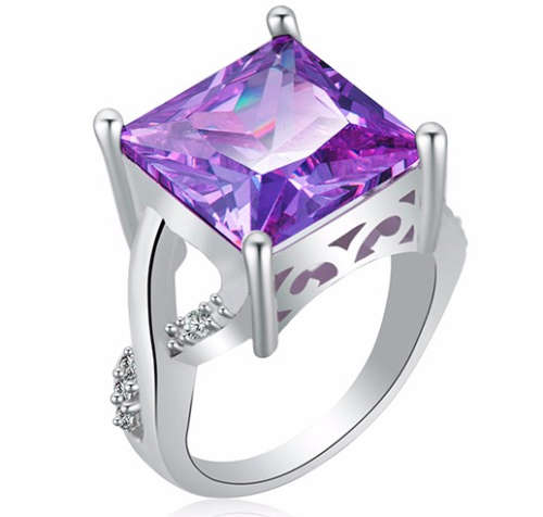 Attractive Imported Simulated Amethyst Ring