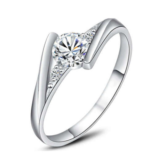 Gorgeous Simulated Diamond Set in 925 Sterling Silver Imported Filled Ring