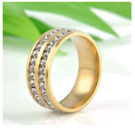 Gorgeous Unisex Cr.Diamond Yellow Rolled Gold Imported Engagement/Wedding Ring