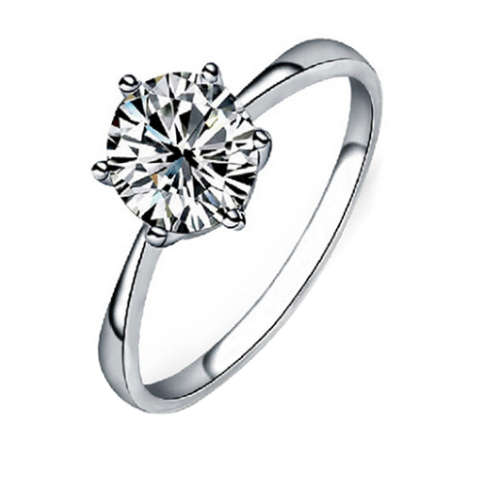 Popular 1.2ct Sim. Diamond Set in 925 Sterling Silver Imported Filled Ring