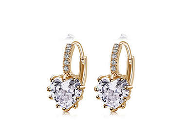 Fantastic Cr.Diamonds Set in  Yellow Rolled Gold Imported Earrings