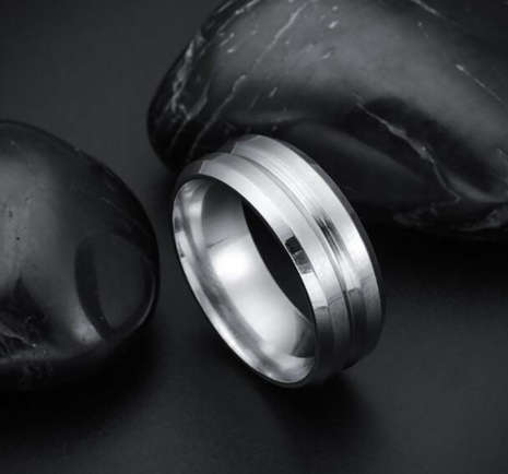 Fancy Stainless Steel Imported Wedding/Engagement Unisex Ring