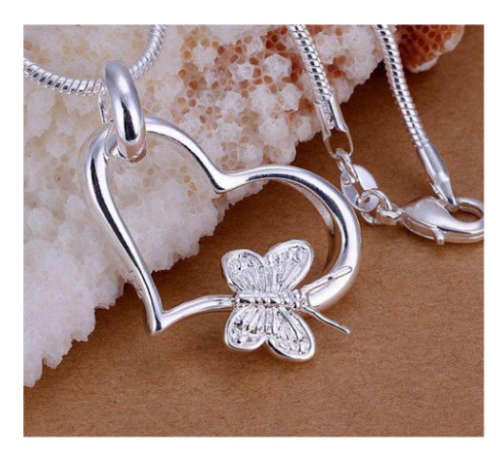 Dazzling 925 Sterling Silver Heart Shape Imported Filled Pendant with Matching Chain