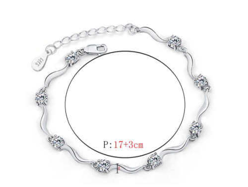 Flashing Cr. Daimonds Set in 925 Silver Imported Filled Tennis Bracelet Length  =  20.4 mm