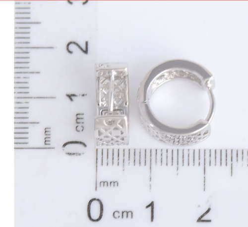 Nice Unique Round Hoop 925 Sterling Silver Imported Filled Earrings