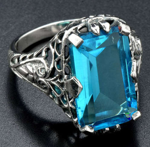 Classy Cr Topaz Set in 925 Sterling Silver Ring Internationally Importe Filled Jewellery
