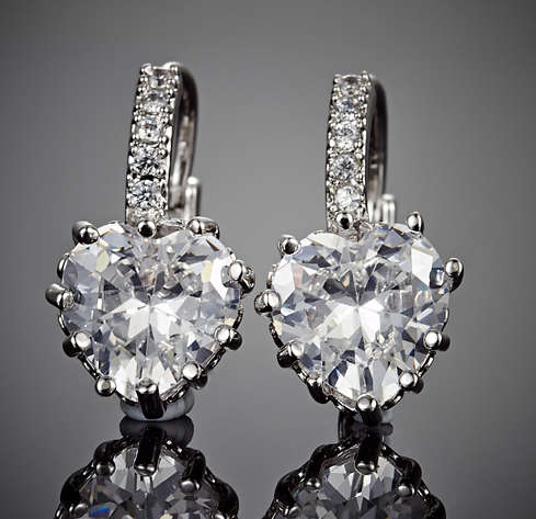 Attractive Sim. White Rolled Gold Imported Diamond Earrings