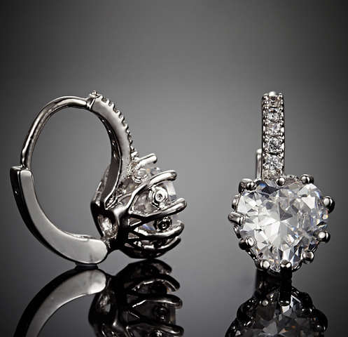 Attractive Sim. White Rolled Gold Imported Diamond Earrings