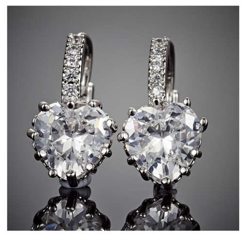 Attractive Sim. White Rolled Gold Imported Diamond Earrings