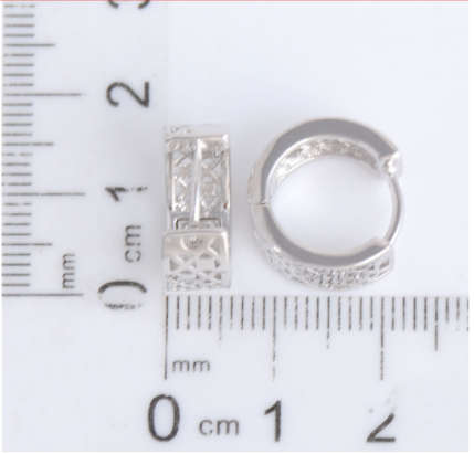 Nice Unique Round Hoop 925 Sterling Silver Imported Filled Earrings