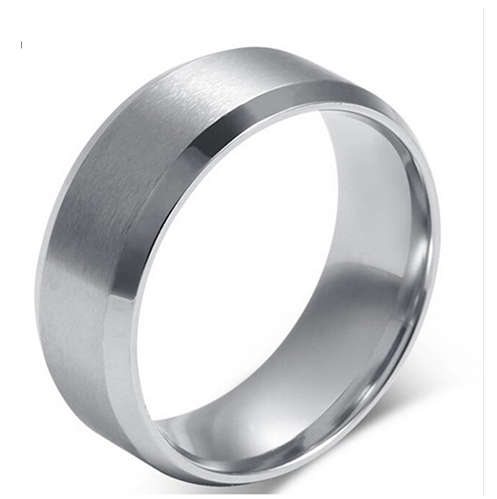 Elegant 316L Stainless Steel Unisex Imported Brush Finish Wedding/Engagement Ring