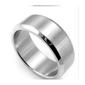 Elegant 316L Stainless Steel Unisex Imported Brush Finish Wedding/Engagement Ring