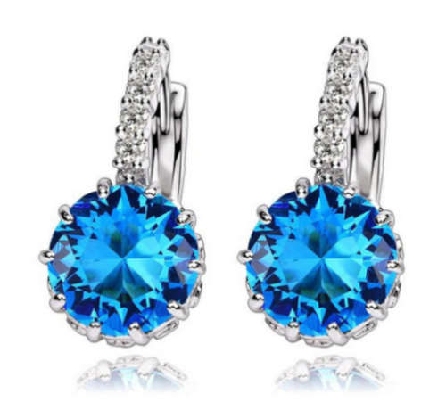 **SISSYGIRLS** Imported Sim.Topaz Set in White Gold Imported Filled Earrings