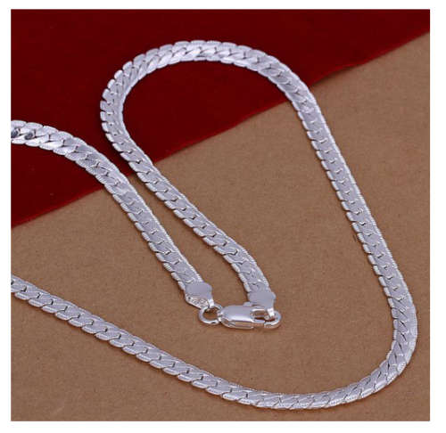 Sparkling Unisex (50cm) 925 Sterling Silver imported Filled Neck Chain with 925 Marking