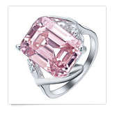 Eye Catching Imported Cr. Pink Diamond Set in Platinum White Rolled Gold