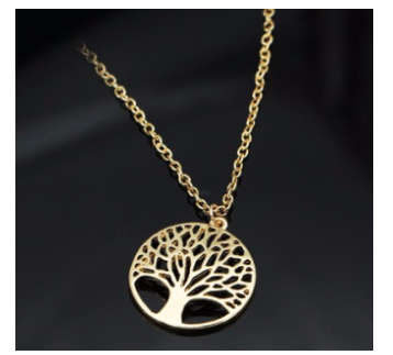 Fancy (SISSYGIRLS) Yellow Rolled Gold Tree Of Life Imported Neck Chain