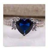 Attractive Cr Blue Heart Shape Sapphire Internationally Imported Ring