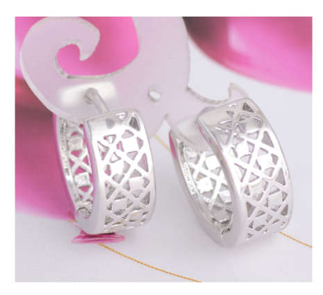 Nice Unique Round Hoop 925 Sterling Silver Imported Filled Earrings