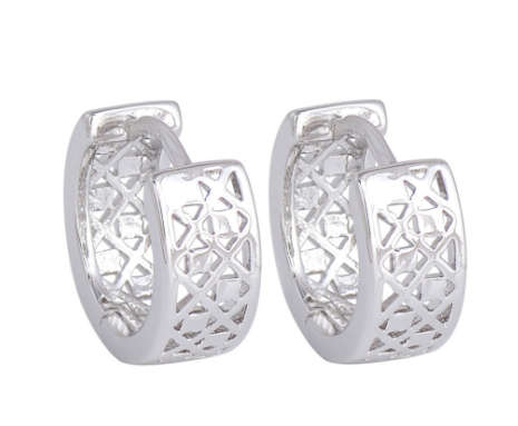 Nice Unique Round Hoop 925 Sterling Silver Imported Filled Earrings