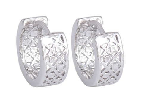 Nice Unique Round Hoop 925 Sterling Silver Imported Filled Earrings