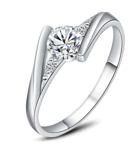 Gorgeous Simulated Diamond Set in 925 Sterling Silver Imported Filled Ring