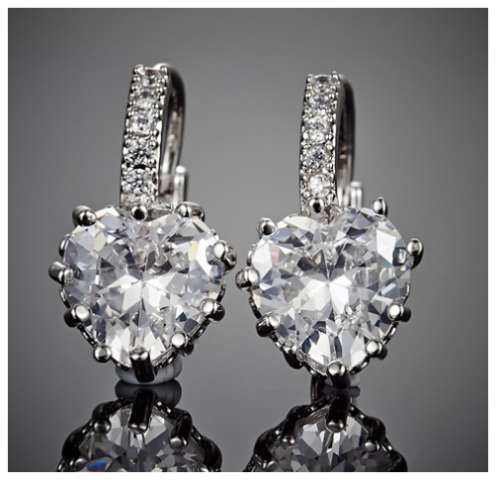 Attractive Sim. White Rolled Gold Imported Diamond Earrings