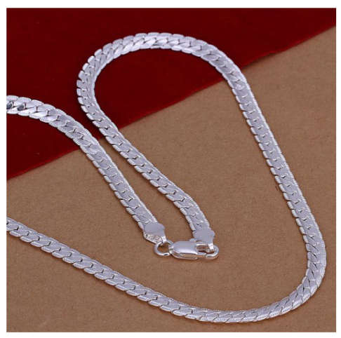 Sparkling Unisex (50cm) 925 Sterling Silver Neck Chain with 925 Marking Imported Filled Jewelry