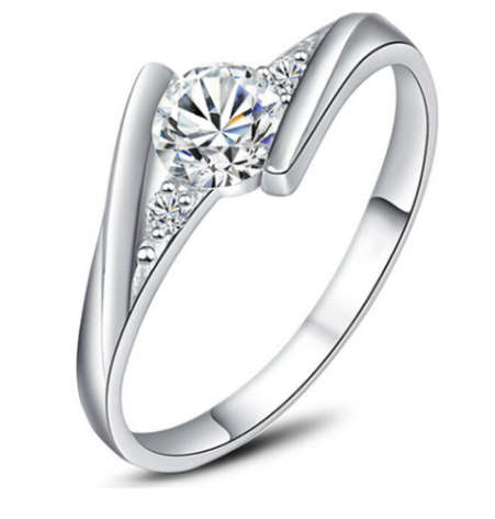 Gorgeous Simulated Diamond Set in 925 Sterling Silver Imported Filled Ring