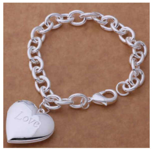 Super-B 925 Sterling Silver Heart Shape Locket(Locket can Open) & Matching Neck Chain with 925 Stam