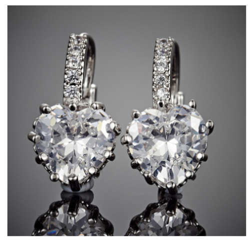 Attractive Sim. White Rolled Gold Imported Diamond Earrings