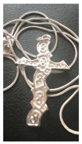 High Quality Unisex 925 Sterling Silver Cross with Free Matching Neck Chain Imported Filled Jewelery