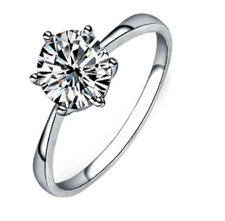 Popular 1.2ct Sim. Diamond Set in 925 Sterling Silver Imported Filled Ring