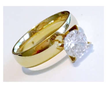 Bianca's Solitaire Cr Diamond Engagement 18ct Yellow Imported Rolled Gold Ring