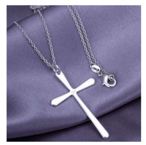 Stylish 925 Sterling Silver Cross with Free Matching Chain Imported Filled Jewellery