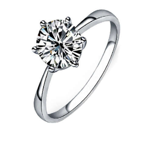 Popular 1.2ct Sim. Diamond Set in 925 Sterling Silver Imported Filled Ring