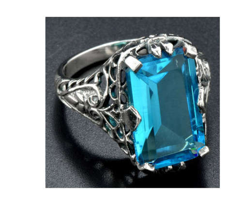 Classy Cr Topaz Set in 925 Sterling Silver Ring Internationally Importe Filled Jewellery