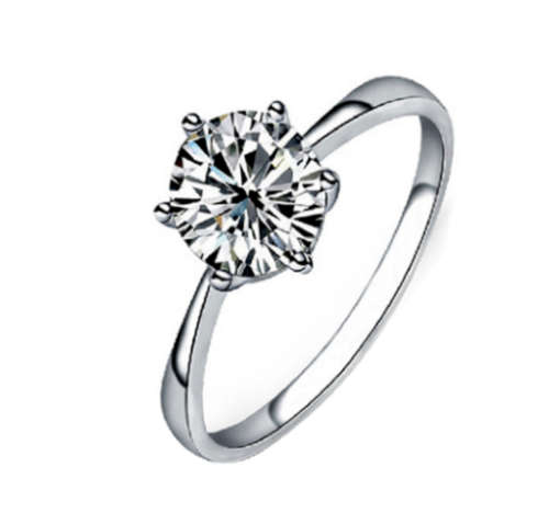 Popular 1.2ct Sim. Diamond Set in 925 Sterling Silver Imported Filled Ring