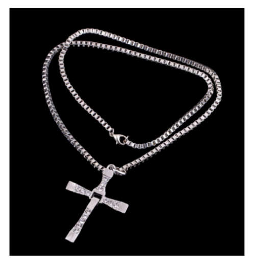 Attractive Diamante in 925 Sterling Silver Cross with free Matching Chain Imported Filled Jewellery
