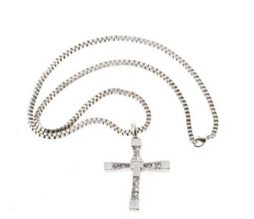 Attractive Diamante in 925 Sterling Silver Cross with free Matching Chain Imported Filled Jewellery