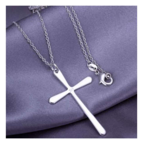Stylish 925 Sterling Silver Cross with Free Matching Chain Imported Filled Jewellery