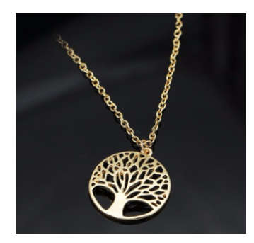 Fancy (SISSYGIRLS) Yellow  Gold Tree Of Life Imported Filled Neck Chain