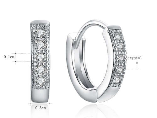 Dazzling Cr. Diamonds in 925 Sterling Silver Earrings Internationally Imported Filled Earrings