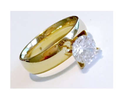 Bianca's Solitaire Cr Diamond Engagement 18ct Yellow Imported Rolled Gold Ring