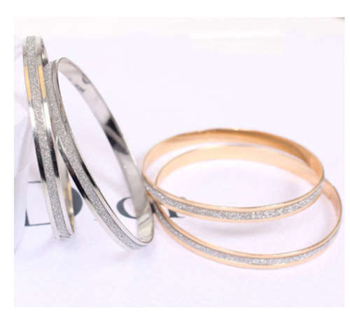Gorgeous 6mm Imported 2 Gold or 2 Silver Glitter Bangles