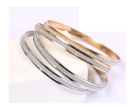 Gorgeous 6mm Imported 2 Gold or 2 Silver Glitter Tone Bangles