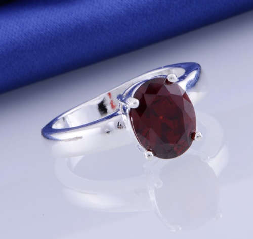 Stylish Sim Red Garnet Set in 925 Sterling Silver Ring Imported Filled Jewellery