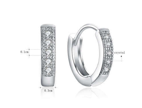 Dazzling Cr. Diamonds in 925 Sterling Silver Earrings Internationally Imported Filled Earrings